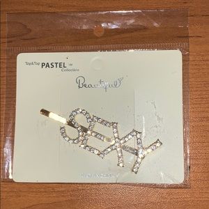 Gold sexy word hair pin